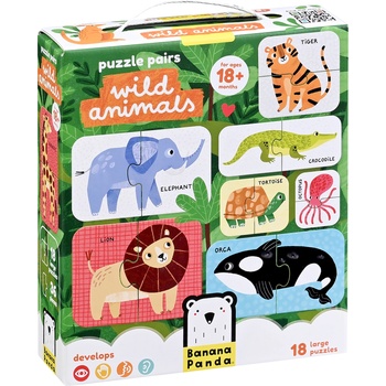 BANANA PANDA Бебешки пъзел Banana Panda 18 в 1 - Диви животни (49262)