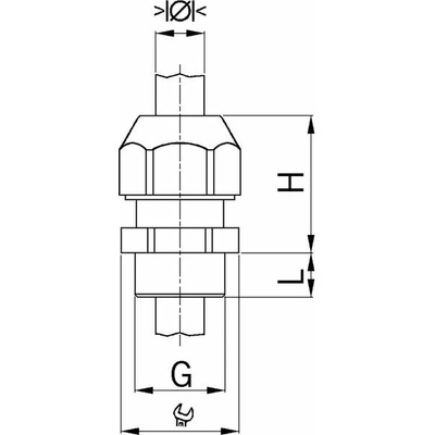 AGRO Vývodka SYNTEC M63 světle šedá dlouhý závit 1555.63.1.44