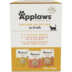 Applaws Chicken Selection Пакетче за котки, пилешки избор в бульон 12 x 70 г