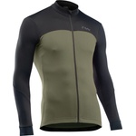 Northwave Фланелка с дълъг ръкав за колоездене Northwave Force 2 Jersey L/S Full Zip Cycling jersey - Black / Forest Green - размер XXL (056-4352-0115)
