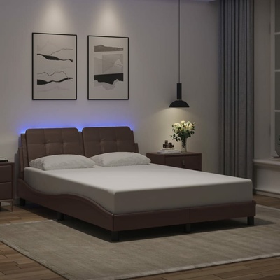 vidaXL 11461.3214098 Rám postele s LED bez matrace Zadar hnědý