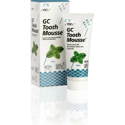 GC Tooth Mousse remineralizačný ochranný krém pre citlivé zuby bez fluóru príchuť Mint 35 ml