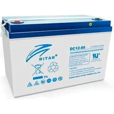 Ritar Оловна AGM батерия RITAR (DC12-80), 12V, 80Ah, F15/M8 / F11/M6, За соларни системи (RITAR-DC12-80)