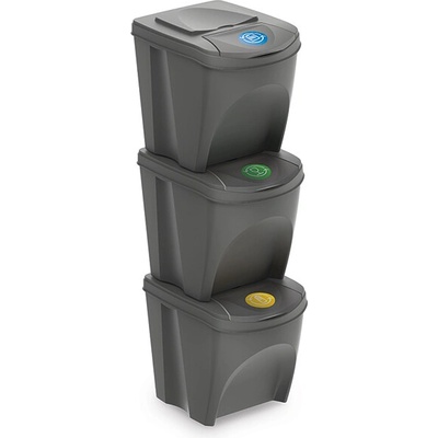 Sortibox Kôš na triedený odpad 3 x 25 l šedý