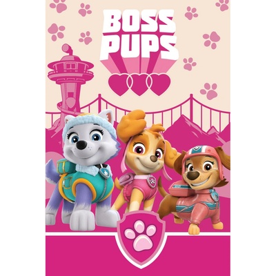 Exity KFT Dětská deka TLAPKOVÁ PATROLA Boss Pups polar fleece růžová