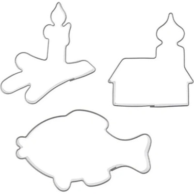 Vykrajovačka Vianočná sada 3 ks - rybka, kostol, sviečka