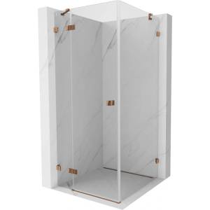Mexen Lunar сгъваема душ кабина, лява 90 x 90 см, прозрачна, розово злато - 834-090-090-60-00-L (834-090-090-60-00-L)