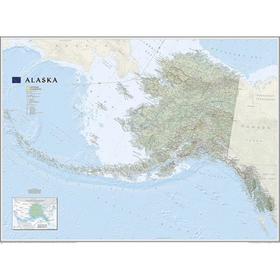 National Geographic Aljaška (Alaska) - nástěnná mapa 103 x 77 cm Varianta: bez rámu v tubusu, Provedení: laminovaná mapa v lištách