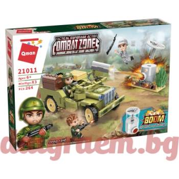 Image 1 of Qman Конструктор qman 21011 Нападение с военен джип (q21011)