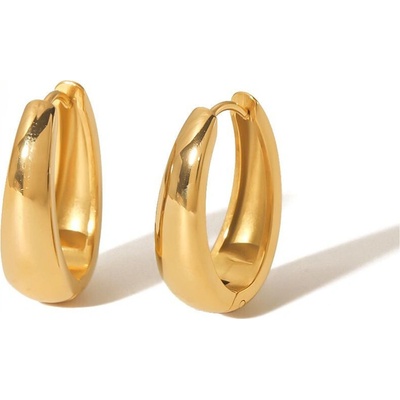 Bangles.cz Náušnice Oválné kruhy barva: Zlatá