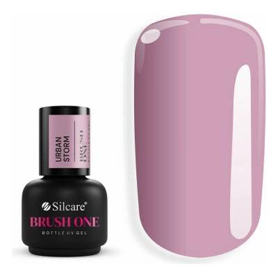 Silcare Brush One Bottle stavebný gél Urban Storm fialovo ružový 15 g