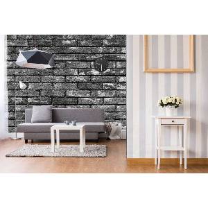 DIMEX ART Самозалепваща се флизелинова фототапета тъмносиви тухли 375 x 250 см