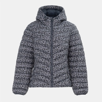 SoulCal Дамско яке SoulCal Womens Micro Bubble Long Sleeve Short Puffer Jacket - Animal Mono
