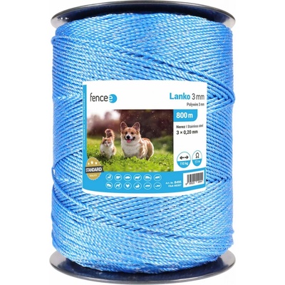 Lanko pro elektrický ohradník, průměr 3 mm, modré, délka 800 m