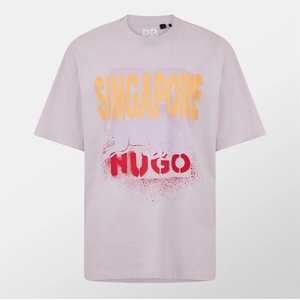 Hugo Тениска Hugo Men's X Racing Bulls Regular Fit T-Shirt - Lt/Pstl Purple