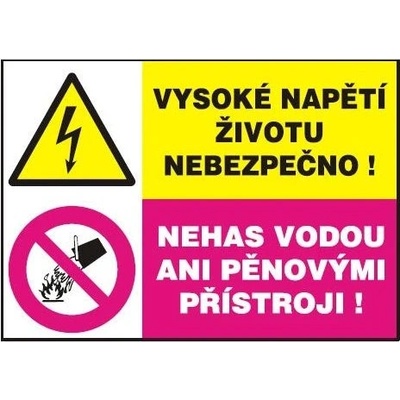 Vys.napětí živ.nebez.+Nehas vod.ani pěn.přístr. 297x210mm - plast