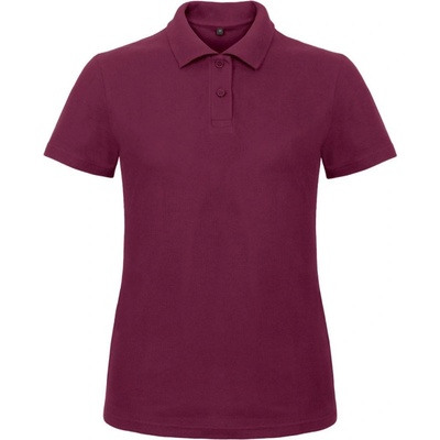 B&C Polokošile B&C ID.001 piqué krátký rukáv dámské COT 01ID1005400 Vínová