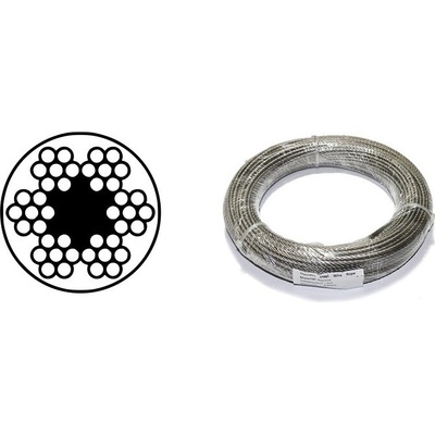 MTR Lano oceľové 6x7M-FC, PVC číre, 4/5mm, Zn, zväzok 20m