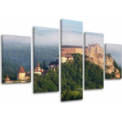 Obraz Oravského hradu na plátne — 5-dielny set - 100x80 cm