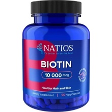 NATIOS Biotin 10 000 mcg Extra Strength 90 veganských kapslí