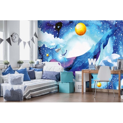 DIMEX ART Самозалепваща се флизелинова фототапета кит в космоса 375 x 250 см