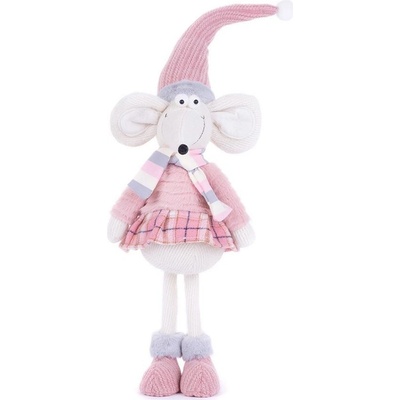 Postavička MagicHome Myš dievčatko ružová látková 19x17x59 cm