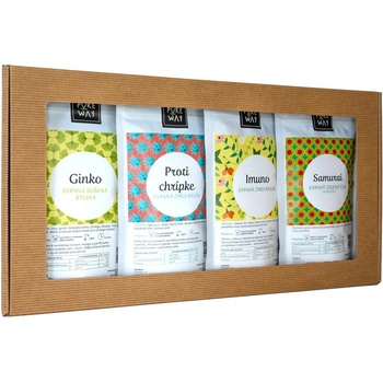 Pureway Darčekový set sypané čaje HERBAL Ginko Proti Chrípke Imuno Samurai 180 g