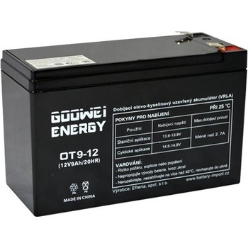 GOOWEI ENERGY Pb akumulátor VRLA AGM 12V/9Ah OT9-12