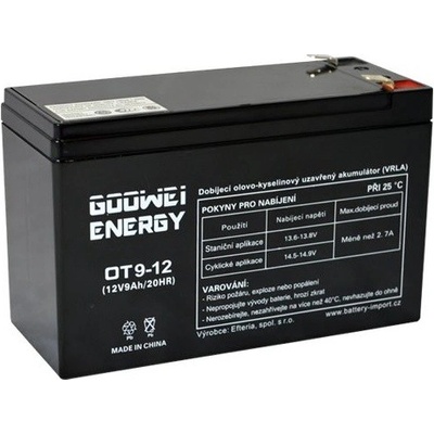 GOOWEI ENERGY Pb akumulátor VRLA AGM 12V/9Ah OT9-12