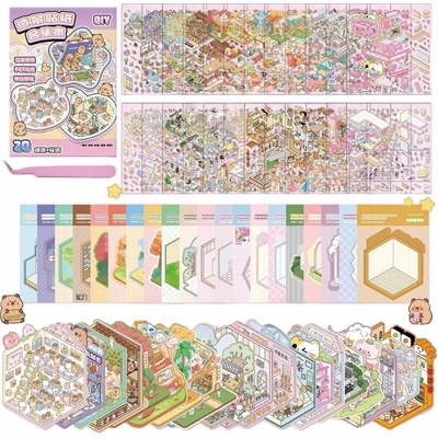 20 nálepiek SCENE STICKERS 3D nálepky DIY sada nálepiek motív lifestyle