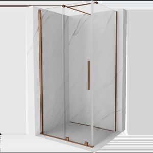 Mexen Velar плъзгаща се душ кабина 120 x 85 см, прозрачна, розово злато (871-120-085-01-60)