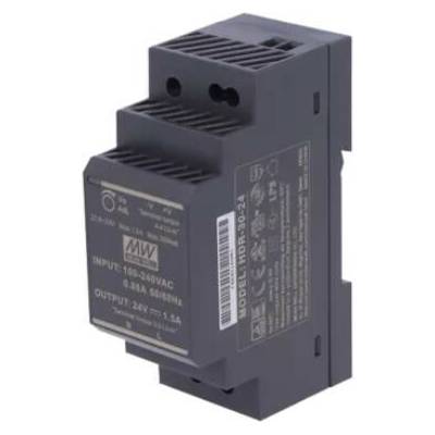 TECH STEROWNIKI Káblový napájací zdroj 24 V DC 30 W pre DIN lištu čierny ZS-24/30 Tech Controls