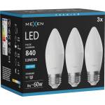 Mexen Nova 3x LED крушка E27, C37, 8W, Студена - 6500K, 840 lm - L102-E27-0865-01x03 (L102-E27-0865-01x03)