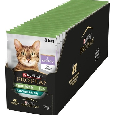 Pro Plan Cat Sterilised Senior 7+ Maintenance kapsička s krůtou SET 26x 85 g