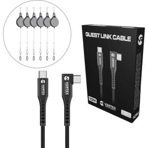 Vortex Virtual Reality VortexVR USB-C 10m комплект кабел за Meta Link | с куки за Meta Quest 3 / 3S / 2 (VVR.K10M.HA.USB.C.OQ2.2022)
