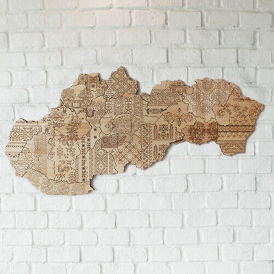 Mapa Slovenskej ľudovej výšivky 34 x 68 cm