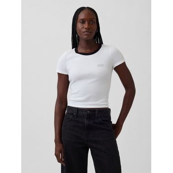 GAP Ребрести тениска с лого GAP GAP | Byal | ЖЕНИ | M