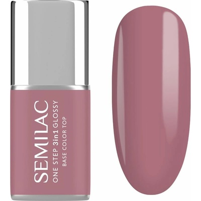Semilac One Step 3in1 Glossy gélový lak na nechty odtieň 201 Earth Pink 7 ml