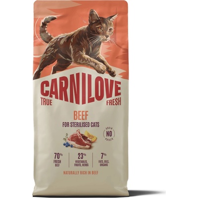 CARNILOVE TRUE FRESH CAT DRY BEEF for sterilised adult all BREEDS 6 kg