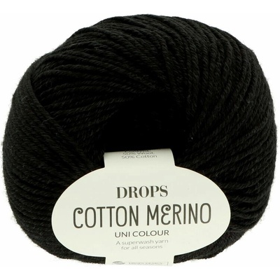 Drops Cotton Merino 02 čierna