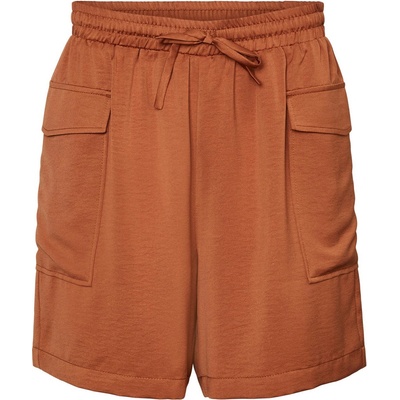 Vero Moda saténové cargo šortky cihlové