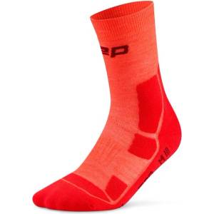CEP Дамски туристически чорапи CEP Women's Hiking Mid Cushion Socks Mid Cut Walking socks - Neon Coral / Red - размер II (207-1146-0311)