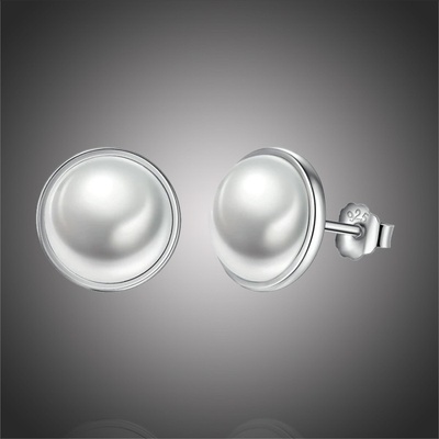 Grace Silver Jewellery stříbrné s říční perlou Marina E-PAS489 bílá