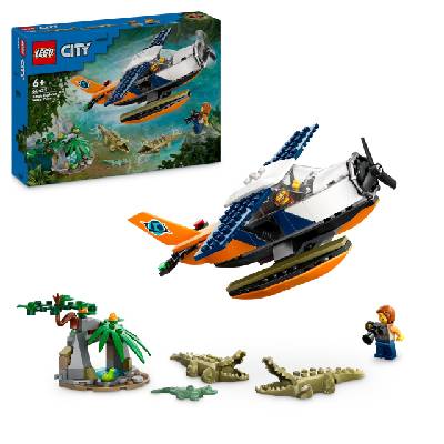 City Jungle Explorer Seaplane Toy for Kids Jungle Toy with Minifigures Explorer Toy for Girls and Boys Ages 6 and Up 60425