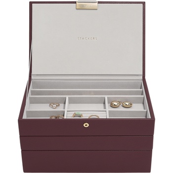 Stackers Classic Stackers Кутия за бижута тройна, бордо (76861)
