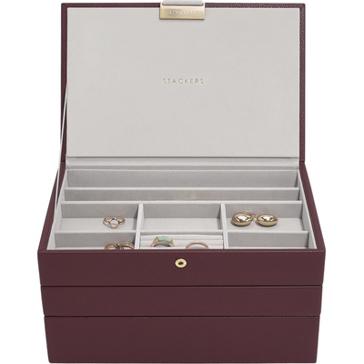 Stackers Classic Stackers Кутия за бижута тройна, бордо (76861)