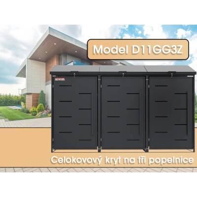 Scorpion elektro s.r.o Přístřešek na 3 popelnice D11GG3Z antracit – Zbozi.Blesk.cz
