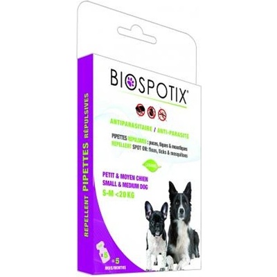 BIOGANCE BIOSPOTIX Spot-On за кучета до 20 кг - Натурална защита от бълхи, кърлежи и комари