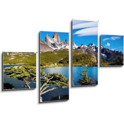 Obraz 4D čtyřdílný - 100 x 60 cm - Mount Fitz Roy, Patagonia, Argentina Mount Fitz Roy, Patagonie, Argentina