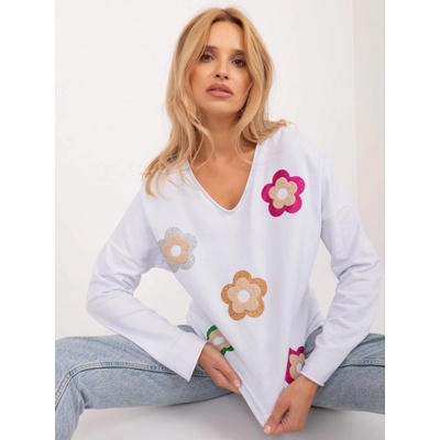 ITALY MODA tričko s květinovým potiskem dhj-bz-6679.22 white